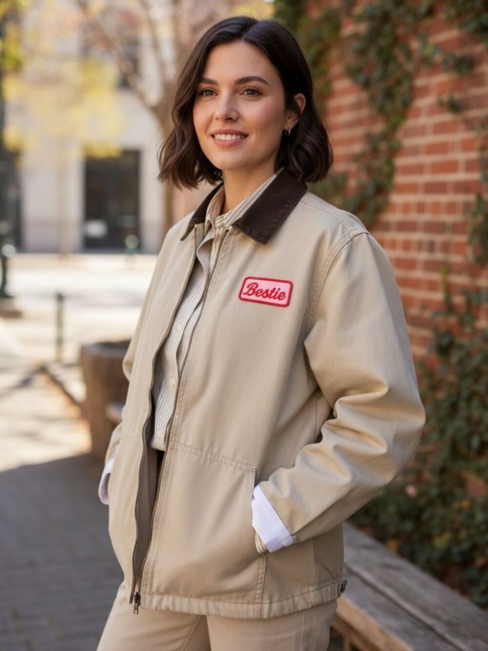 Workwear Chore Jacket Canvas Quilted Lined Tan Utility Jacket Size L NWT - Picture 7 of 7